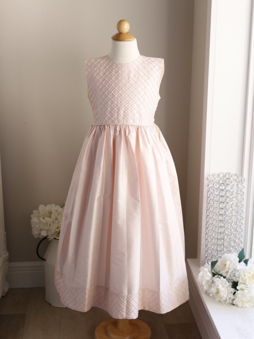 Strasburg Pink Dupioni Silk Dress Flower Girl Special Occasion Recital Size 8